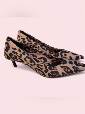 Zara Leopard Print Pointed Toe Flats - Black & Brown